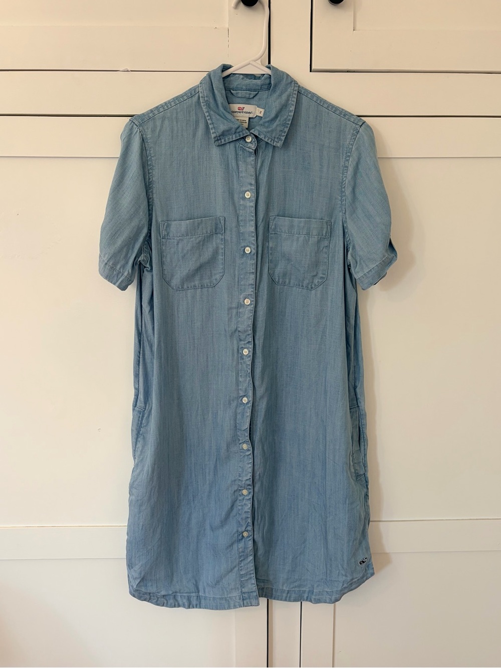 Vineyard Vines Tencel Blue Collar Button Down Shirt Dress Size 2